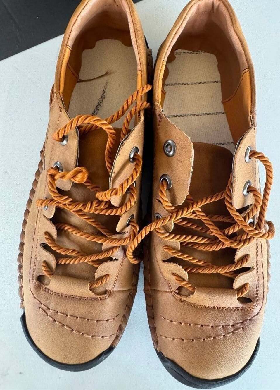 Unbranded Tan Leather Lace-Up Casual Comfort Shoes